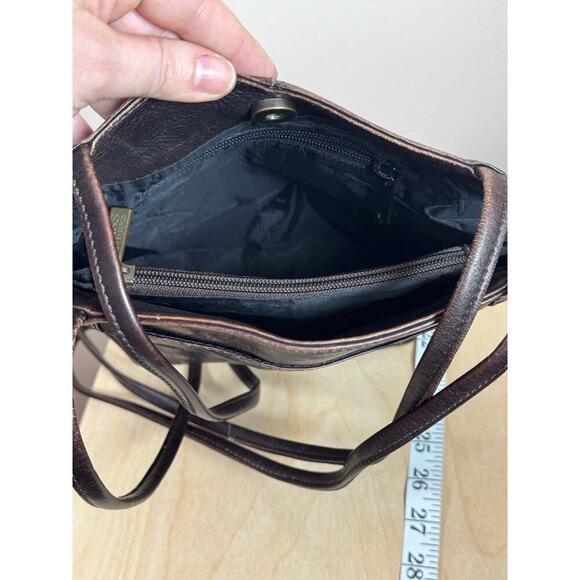 Vintage G.H. Bass Dark Brown Genuine Leather Tote Bohemian Cottagecore - Picture 9 of 16